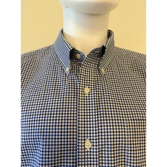 Lauren Ralph Lauren Slim Fit Non-Iron Blue Check Dress Shirt 18 34/35 - Picture 2 of 12